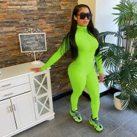 Hot style of the new womens tight solid color jumpsuits a undertakes
