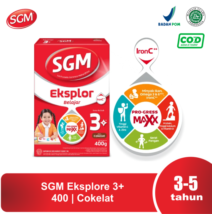 SGM Eksplor Aktif 3+ Cokelat 400 gr | Pro-GressMaxx Susu Pertumbuhan ...