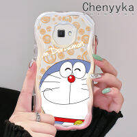 Chenyyka เคสปลอกสำหรับ Samsung J7 Prime J7 Prime 2 J2 Prime การ์ตูนโดราเอมอนน่ารักสำหรับผู้ชายและผู้หญิงเนื้อครีมขอบคลื่นเคสโทรศัพท์โปร่งใสป้องกันกล้องเคสซิลิโคนอ่อนชัดเจนกันกระแทก