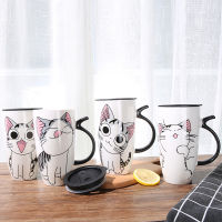 Large-capacity Animal Cup Creative Beverage Coffee Coffee Cup 600ml Cute Cat Ceramic Coffee Cup With Lid Novelty Gift Milk Cup