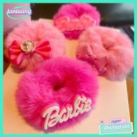 TANTUANG ตุ๊กตาผ้าพลัฌ ตุ๊กตาบาร์บี้ scrunchie แฟชั่นสำหรับผู้หญิง สีทึบทึบ เชือกรัดผม ที่มัดผม หางม้าหางม้า ยางรัดผม สำหรับผู้หญิง