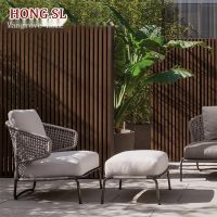 Support customization Nordic Outdoor Leisure Rattan Sofa Combination Creative Living Room Balcony Garden Single Rattan Chair Coffee Table Set Furniture