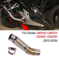 ทก☈☢ท่อต่อกลางไอเสียมอเตอร์ไซค์แบบเลื่อนได้สำหรับ CB500F CBR500R ฮอนด้า CBR500 CB500X 2014 2015 2016 2017 2018 2019ปี