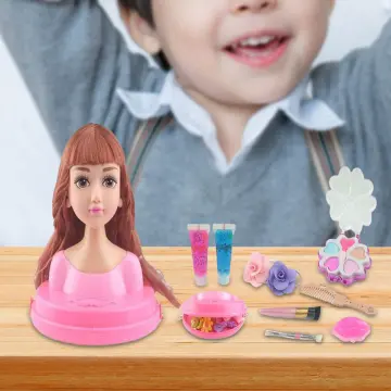 Kids Dolls Styling Head Makeup Comb Hair Toy Doll Set Pretend Play