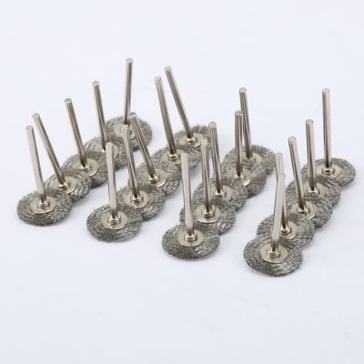 20pcs/set 22mm Stainless Steel Rotary Brushes Polishing Wire Wheel fit Mini Drill Grinder Tools Dremel Accessories Sanding Tools