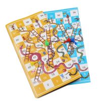 Funny Portable Board Games Children Paper Snake Ladder Flying Chess Set Family Party Games Toys for Kids 25*25 cm Board Games