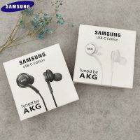 SAMSUNG หูฟัง AKG Type-C ของแท้,หูฟังพร้อมไมโครโฟนชุดหูฟังชนิดใส่ในหูแบบมีสายสำหรับ Galaxy A33 A53 A73พับ1 2 3 4 S22 FE