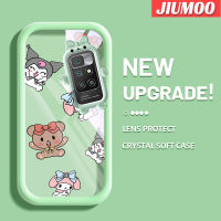 เคส JIUMOO สำหรับ Xiaomi MI Redmi 10ไพรม์เคสนิ่มลายการ์ตูนหมีน้อยน่ารักและกระต่ายน้อยน่ารักกรอบเคสใส่ Tpu เคสกันกระแทกกล้อง