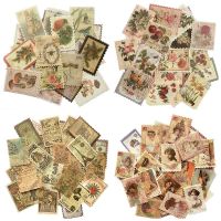 240Pcs Vintage Postage Stamp Stickers  Aesthetic Botanical Decor Paper Sticker for Scrapbooking  Journaling Supplies