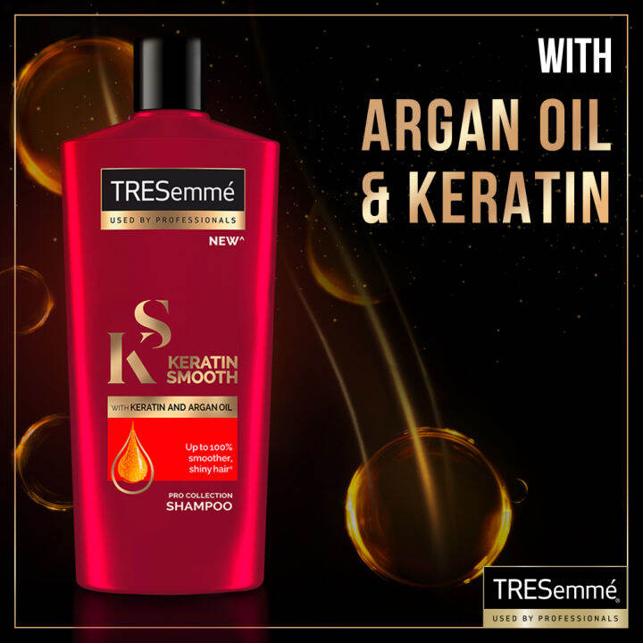 Tresemme Shampoo Keratin Smooth 650ml Anti Frizz And Hair Straightener