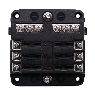 3X 6-Way Waterproof Fuse Block,with LED Indicator 12 Circuits with Negative Marine Fuse Box for Dc 12/24V