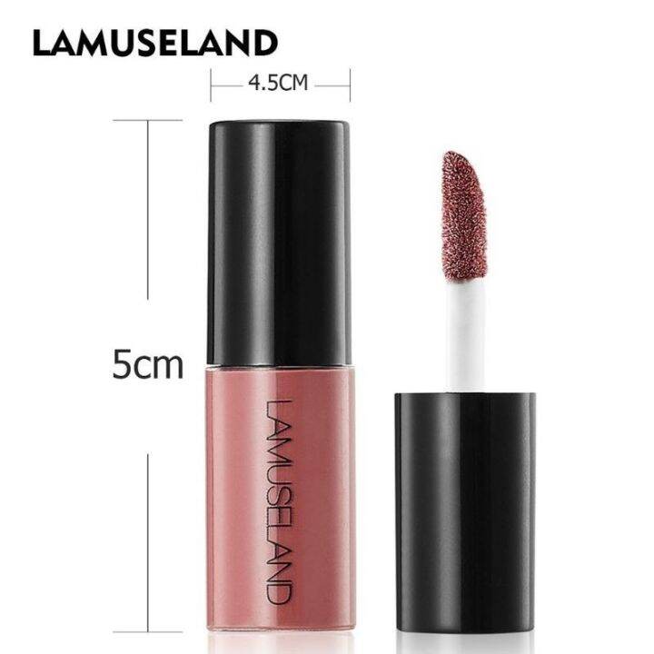 lamuseland-สีทาปากแบบด้านลิปสติกจิ๋วติดทนน้ำ12สี12ชั่วโมงยาวนานลิปสติกเหลว