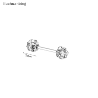 เครื่องประดับ Liuchuanbing ต่างหูตุ้มหูเซอร์คอนสีเงินต่างหูห่วงกระดูกเล็บสำหรับผู้หญิง1ชิ้นของขวัญเครื่องประดับหูเจาะหูสุดเจ๋ง