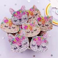 10pcs Glitter Felt Fabric Nonwovens Colorful Exquisite Fox Cat Applique DIY Sewing Patch Christma Decor Supplie Accessorie Craft  Furniture Protectors