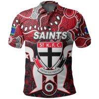 Custom Text &amp; Number Saints Australian Football Torres Strait Islanders Mix Aboriginal Polo Shirtsize：XS-6XL