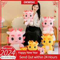 [Okwish] ตุ๊กตามังกรการ์ตูนปีมังกร2024 CNY หมอนตุ๊กตาสร้อยราศีมังกรตุ๊กตาหนานุ่มนุ่มของขวัญปีใหม่