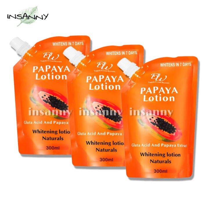 ( SET OF 3 ) DW Papaya Lotion W/ Gluta Acid And Papaya Extract 300ml