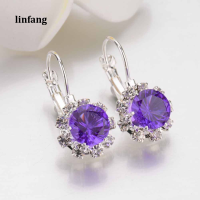 Linfang ผู้หญิงบิ๊กอัญมณีหิน rhinestone ต่างหูหล่น