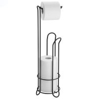 Stainless Steel Floor Standing Paper Roll Towel Holder Stand Organizer Toilet Paper Rack Bathroom Hardware Vertical Storage Bask