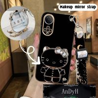 AnDyH Long Lanyard Casing For honor X7 phone case Hello Kitty Makeup Mirror Stand