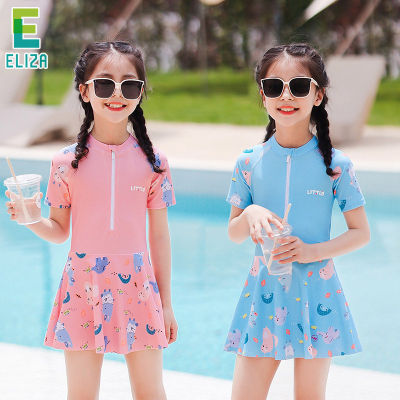 ES Childrens swimsuit Girls new skirt swimsuit swimming trunks Girls one-piece swimsuit