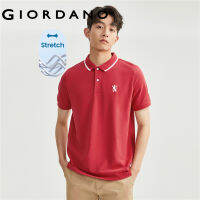 GIORDANO ผู้ชาย สิงโตแห่งชัยชนะ ปักถักยืดปิเก้แขนสั้นโปโล Free Shipping 01013411