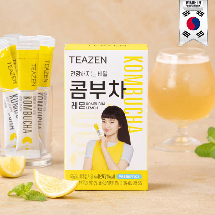 teazen-kombucha-แพ็คเกจใหม่และเดิมนะคะ-ทีเซน-คอมบูชา-เลม่อน-ชาจองกุกดื่ม-แพ็คเกจใหม่-จากเกาหลี-10-ซอง