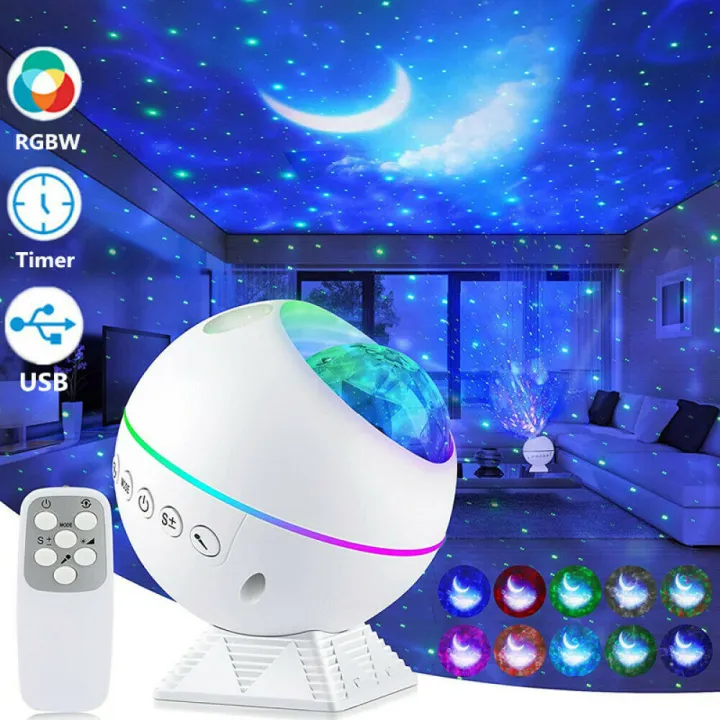 LED Starry Sky Projector Light USB Moon Galaxy Star Night Lamp Ocean