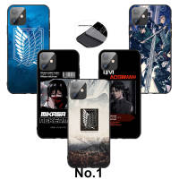 Casing หรับ iPhone 14 13 11 Pro Max 11 Mini 8+ 8 Plus G11 Attack on Titan Anime Pattern Phone เคสโทรศัพท์ อ่อนนุ่ม TPU Shockproof Black ปก