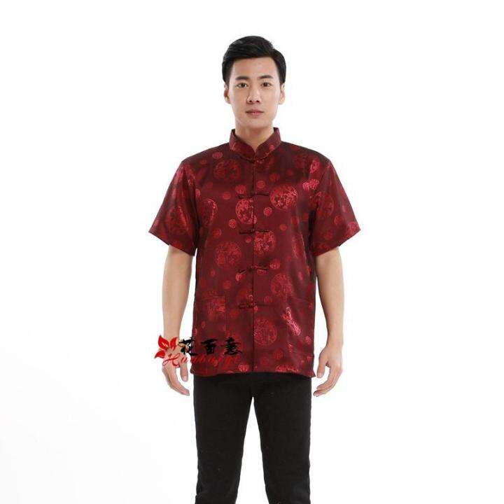 Simts Tang suit Chinese traditional dragon silk men's clothes top