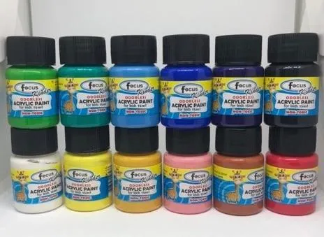 Acrylic Paint set for kids (Odorless) FOCUS Brand | Lazada PH