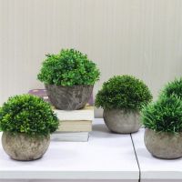 Artificial Flower Plant Grass Paper Pulp Pot Bonsai Ornament Garden Desk Decor