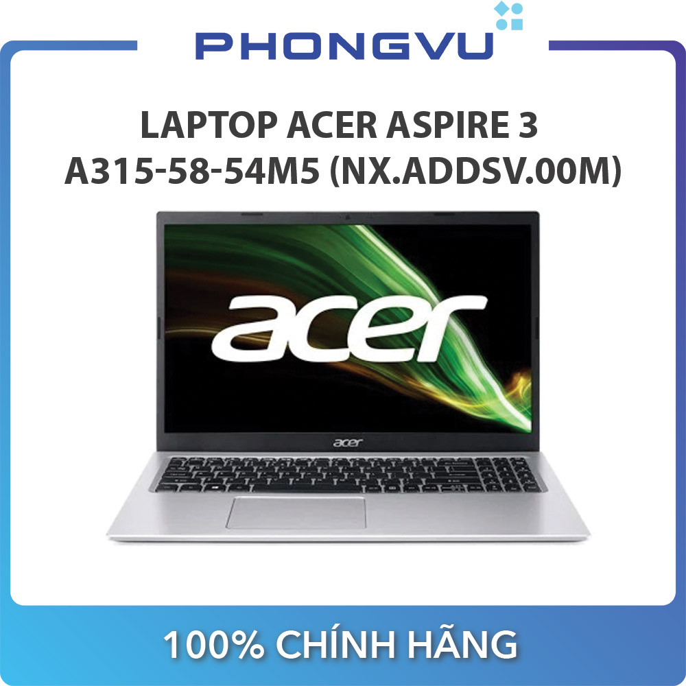 Máy tính xách tay/ Laptop Acer Aspire 3 A315-58-54M5 (NX.ADDSV.00M) (i5-1135G7) (Bạc)
