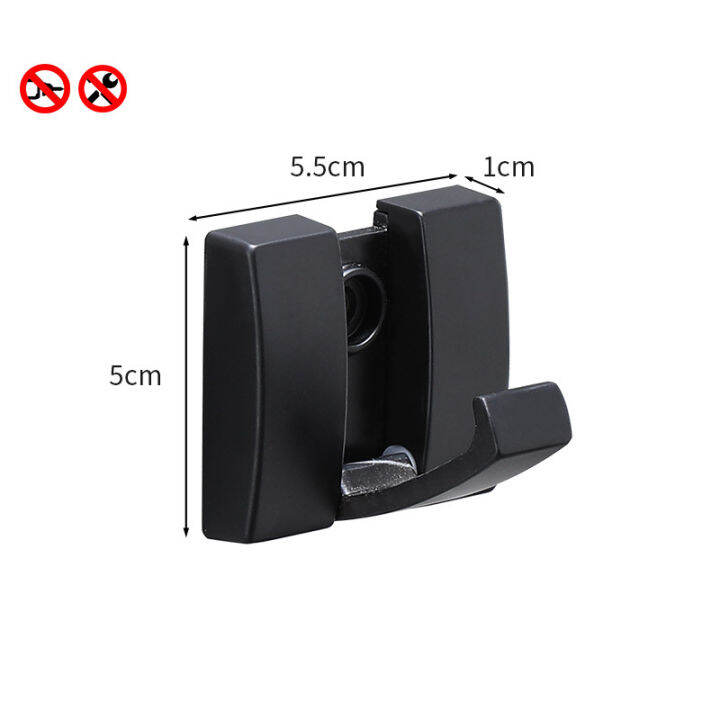 coat-hooks-for-wall-solid-aluminum-heavy-duty-conceal-folding-coat-hat-scarf-bag-towel-key-hook-retractable-black-single-hook