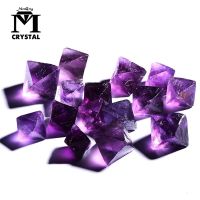 10ชิ้นธรรมชาติ O Ctahedral สีม่วง F Luorite พลอยเครื่องประดับอ้อยตกแต่งหินสีม่วงคอลเลกชันหินคริสตัลแร่