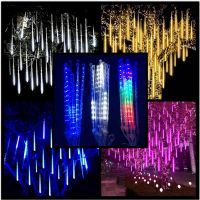 ZZOOI Meteor Shower String Lights Festive Atmosphere Holiday Decorations Led for Garden Street Party New Year Decor Navidad Christmas
