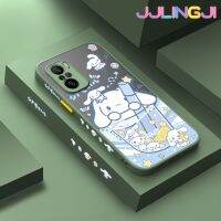 Jlingji เคสสำหรับ Xiaomi MI POCO F3 Redmi K40 K40 Pro ลายการ์ตูนสุนัขเครื่องดื่มเย็นๆลายสุนัขลอเรลขอบสี่เหลี่ยมด้านข้างบางดีไซน์ใหม่มีน้ำค้างแข็งโปร่งใสกันกระแทกเคสมือถือแข็งปลอกซิลิโคนคลุมทั้งหมดกล้องป้องกันนุ่ม