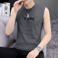 [COD] mens short-sleeved t-shirt tide brand solid sleeveless vest cross-border large size bottoming wholesale