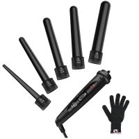 Professional 5 in 1 Curling Wand Set Interchangeable Styler Hair Curler Waver 3 Barrel Curling Iron