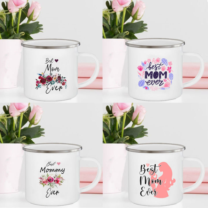 Best Mom Ever Print Mug Creative Coffee Tea Cups Drink Dessert Breakfast  Milk Cup Enamel Mugs