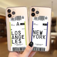Flight Fly Ticket Letter Template Transparent Case For iPhone 11 12 13 Pro Max Mini XS X XR 7 8 Plus 6 6S 5S SE Silicone Cover