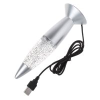 ‘；。、】= 3D Rocket Multi Color Changing Lava Lamp RGB LED Glitter Night Light Gift