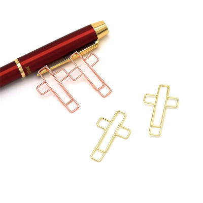 10PCS Gifts Bible Study Supplies Christian Journaling Supplies Stationery Photo Bookmarks Cross Shaped Paper Clips