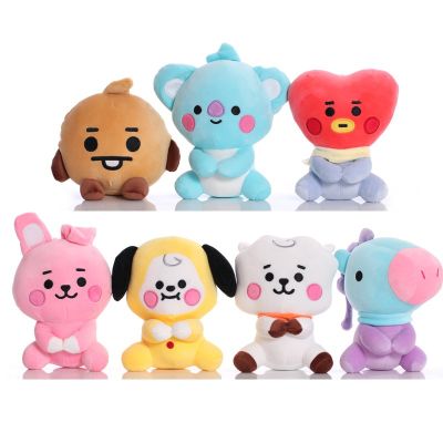 Kpop BTS ตุ๊กตาตุ๊กตาสัตว์ยัดนุ่นน่ารักสำหรับเด็กเล็ก TATA COOKY CHIMMY Doll น่ารักตุ๊กตาของขวัญเด็กนั่ง