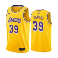 【High Quality】Mens New Original NBA Los Angeles Lakers #39 Dwight Howard Jersey Icon Edition Yellow Swingman Heat-pressed