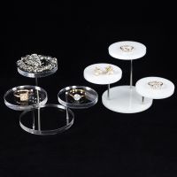 3 Layers Round Acrylic Transparent Jewelry Display Stand White Black Bracelet Earring Ring Show Rack Small Cupcake Stand Cups  Mugs Saucers