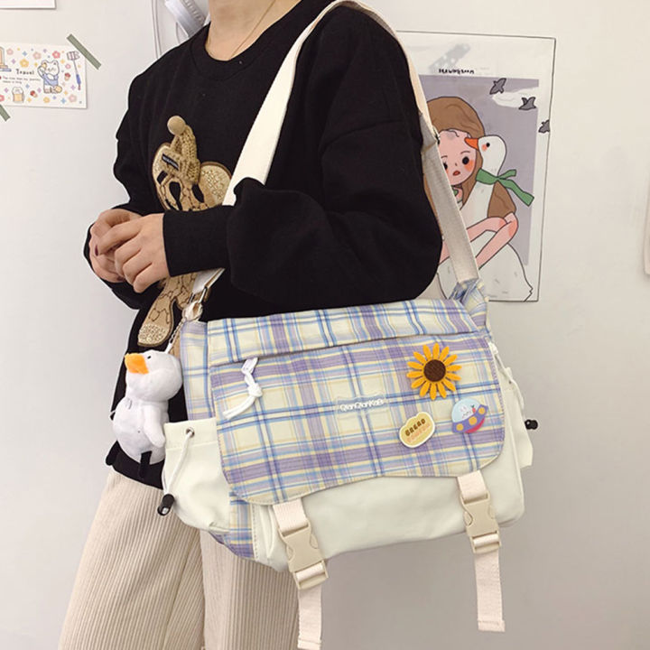 กระเป๋าเป้ผู้หญิงน่ารัก-กระเป๋าเป้นักเรียนญี่ปุ่นน่ารักเดินทางกระเป๋าเอกสารลายสก๊อต