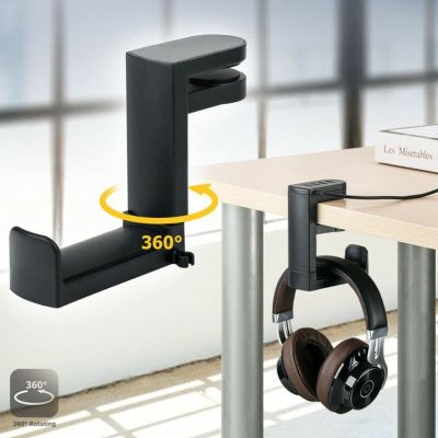 【hot】✿❄  360° Rotating Headphone Desktop Headset Holder Desk Hanger Earphone Controller