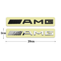 รูปลอกป้ายสัญลักษณ์ด้านหลังลำต้นด้านร่างกายรถไฟโลโก้ AMG โลหะ3D สติ๊กเกอร์ติดรถสำหรับ Mercedes Benz AMG W210 W211 W204 W203 CLA GLK GLC CLK S320 A180 E300 C260