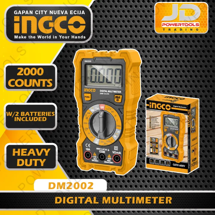 Ingco DM2002 Digital Multimeter Tester Electrical Test Tool CAT.III
